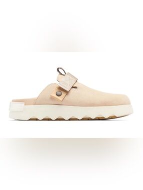 Sorel Viibe™ Suede Clog, a modern utility-style slip-on- Tan 10/EU41